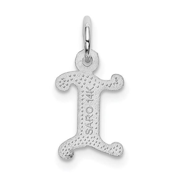 14k White Gold, Isabelle Collection, Mini Letter I Initial Charm - Picture 3 of 6